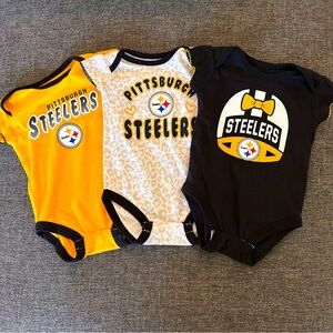 Pittsburgh Steelers onesies for baby girl.